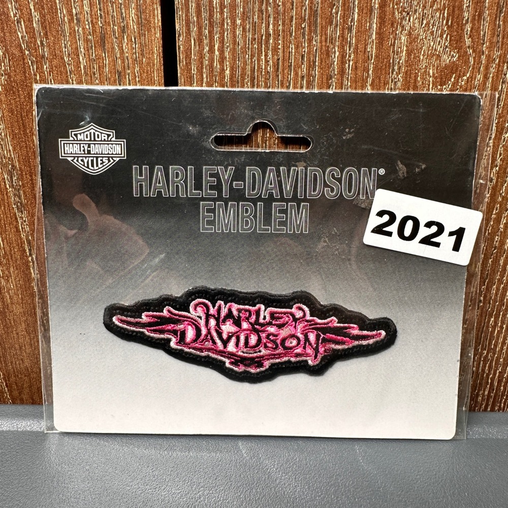 NEW 2005 Harley-Davidson Pink 4" Winged Logo Embroidered Patch Emblem Biker Y2K